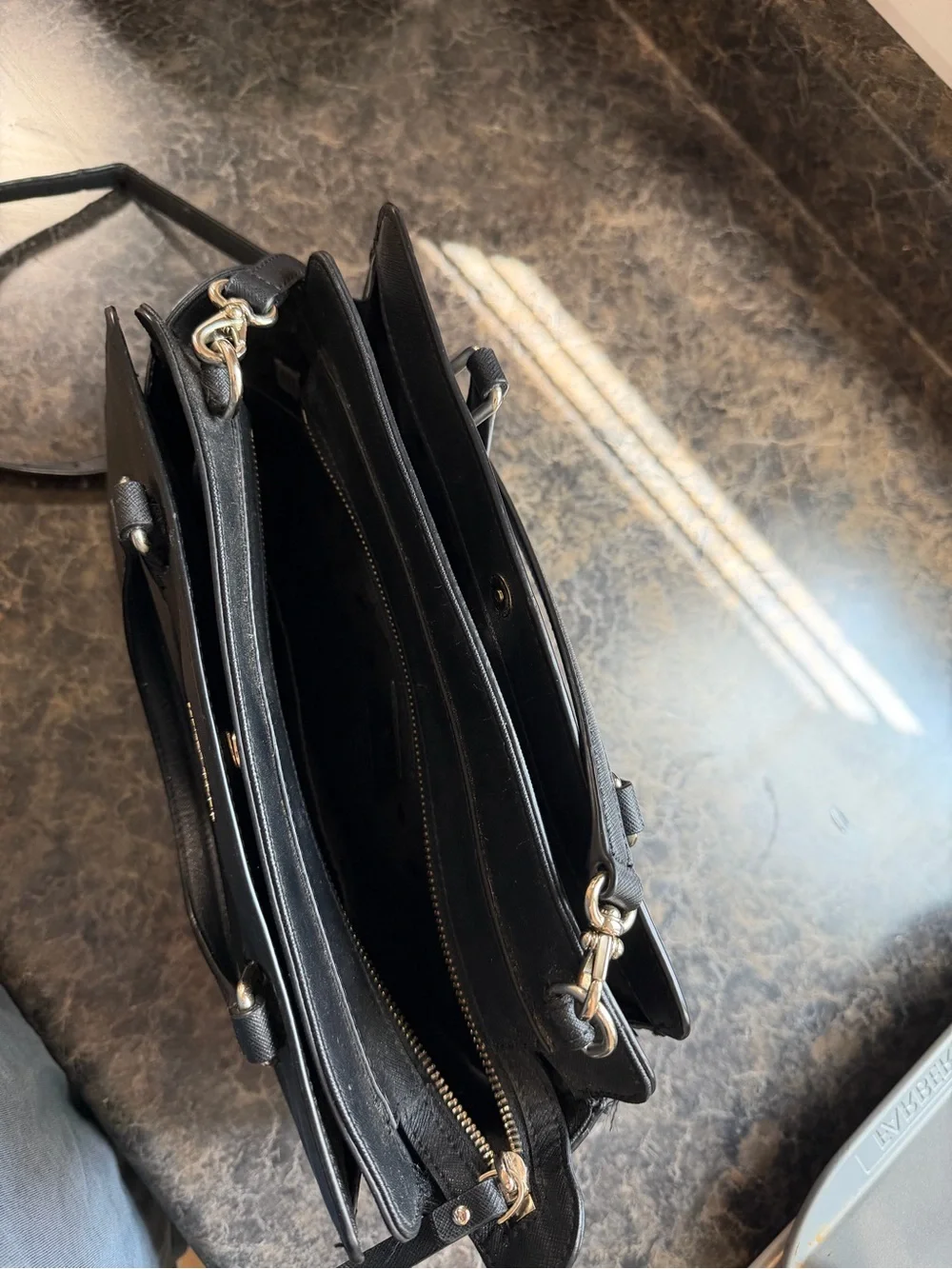kate spade Black Leather Top-Handle Satchel with Crossbody Strap